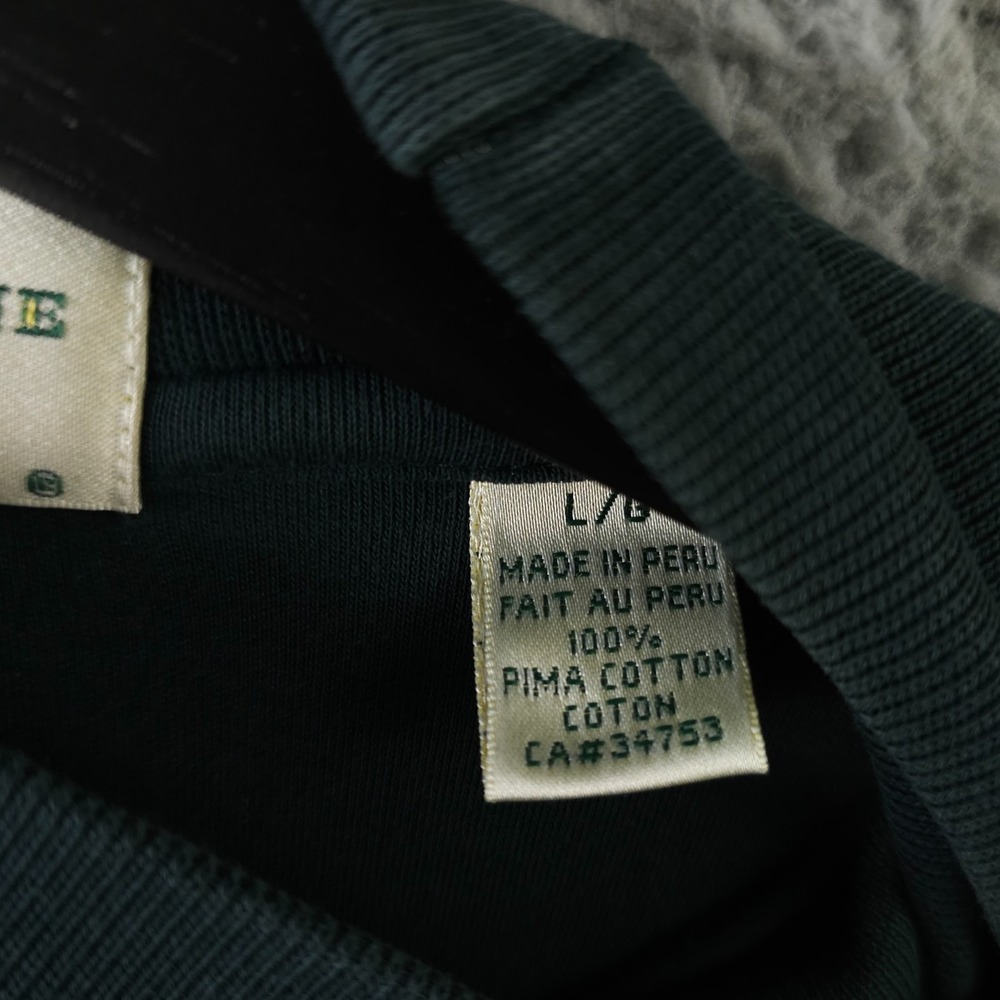Fairway & Greene Shirt Mens Large Green Long Sleeve Mock Neck Aspetuck Valley CC - Picture 5 of 12